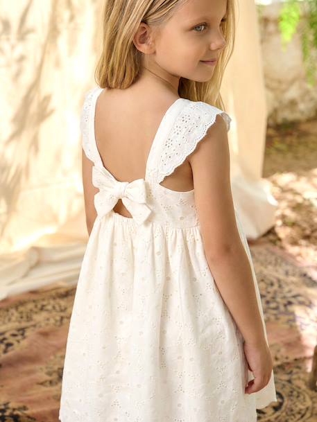 Girls’ Cotton Broderie Anglaise Dress white 