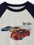 Long-sleeved T-shirt for boys green+navy blue+ochre 