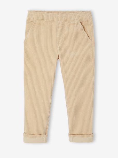 Corduroy Trousers, Easy to Slip On, for Boys beige+navy blue+slate blue 