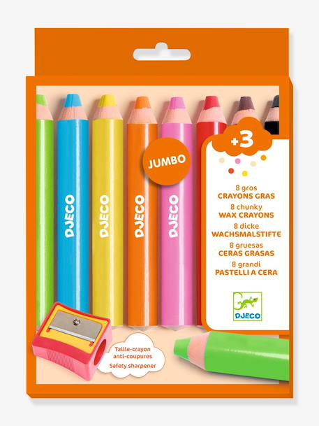 8 DJECO wax crayons orange 