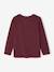 Long-sleeved T-shirt for boys bordeaux red+marl white+slate grey 