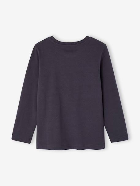 Long-sleeved T-shirt for boys bordeaux red+marl white+slate grey 