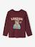 Long-sleeved T-shirt for boys bordeaux red+marl white+slate grey 