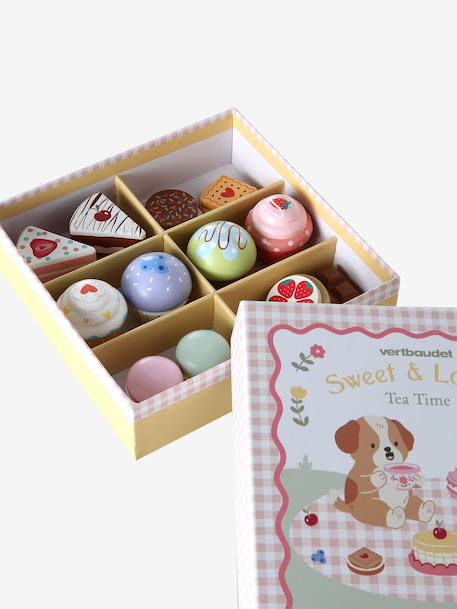 FSC® 100% wooden pastry box multicoloured 