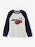 Long-sleeved T-shirt for boys green+navy blue+ochre 