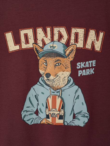 Long-sleeved T-shirt for boys bordeaux red+marl white+slate grey 