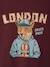 Long-sleeved T-shirt for boys bordeaux red+marl white+slate grey 