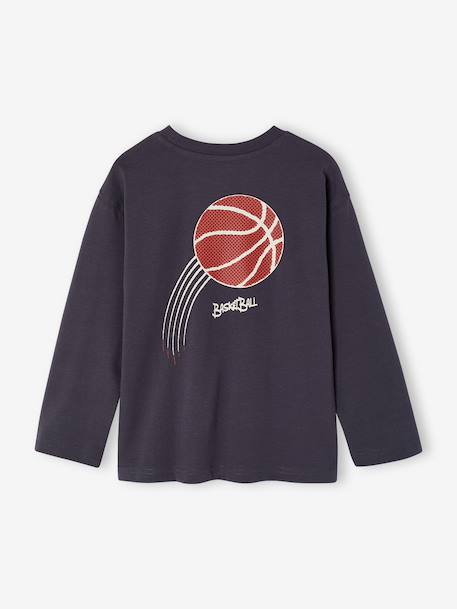 Long-sleeved sports T-shirt for boys slate grey 