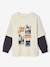 Long-sleeved layered-effect T-shirt for boys ecru 