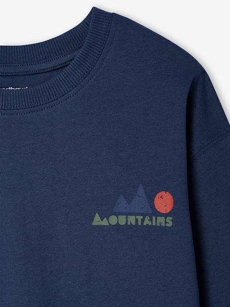 Long-sleeved T-shirt for boys fir green+ocean blue+ochre 