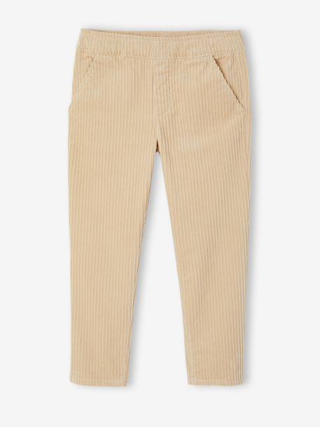 Corduroy Trousers, Easy to Slip On, for Boys beige+navy blue+slate blue 