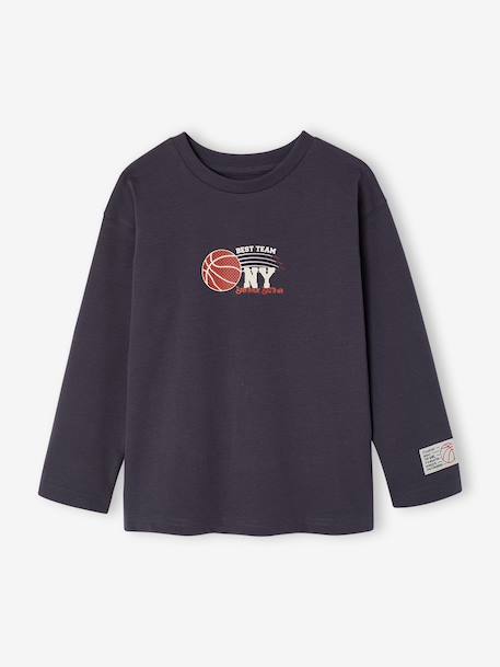 Long-sleeved sports T-shirt for boys slate grey 