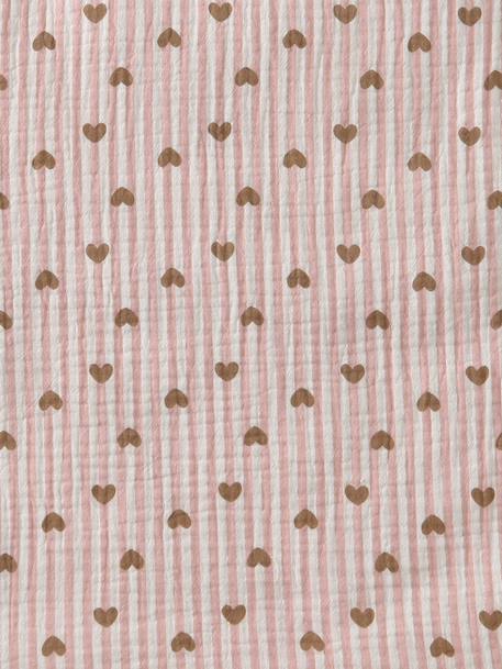 Blanket + Pillow for Dolls, in Cotton Gauze beige+caramel+printed pink+rose+White+yellow 