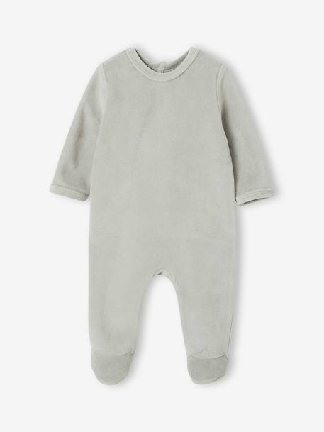 Pack of 3 baby sleepsuits with back opening marl beige+marl grey+sage green 
