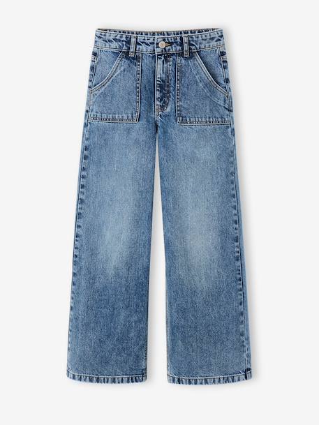 Wide-Leg Carpenter Trousers for Girls, JONEN deep blue+denim grey+medium blue 