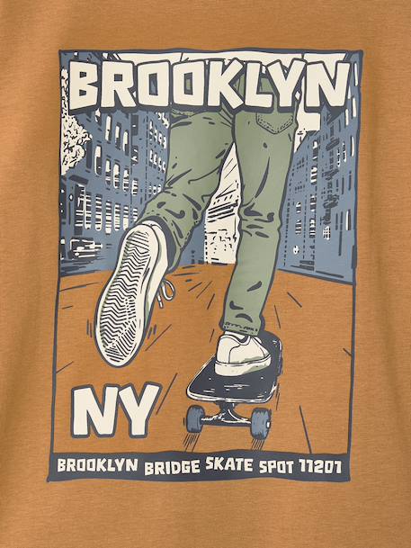 Long-sleeved T-shirt for boys fir green+ocean blue+ochre 