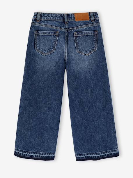 Wide-Leg Jeans, Frayed Hems, for Girls bleached denim+deep blue+grey+stone 