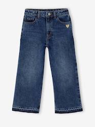 Girls-Wide-Leg Jeans, Frayed Hems, for Girls