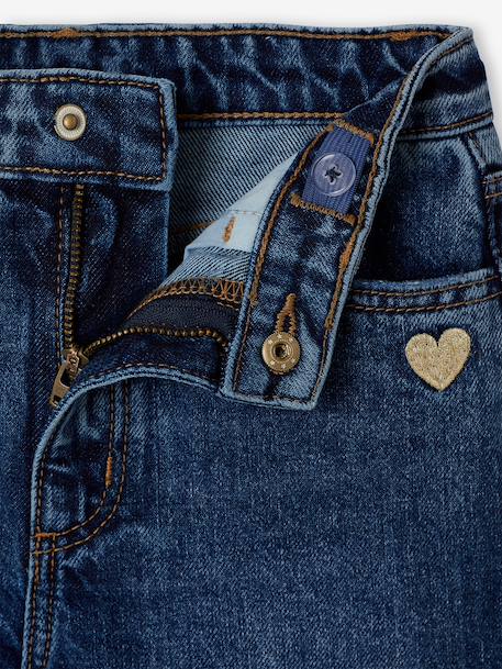 Wide-Leg Jeans, Frayed Hems, for Girls bleached denim+deep blue+grey+stone 