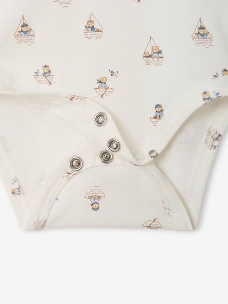 Pack of 2 roll-neck bodysuits for baby ecru 