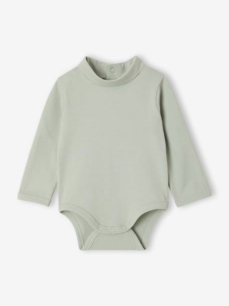 Pack of 2 roll-neck bodysuits for baby ecru 