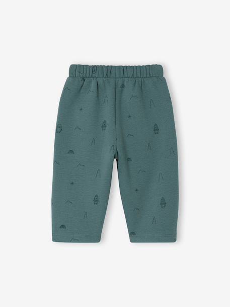 Wide trousers for baby beige+emerald green 