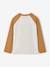 Long-sleeved T-shirt for boys green+navy blue+ochre 