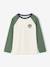 Long-sleeved T-shirt for boys bordeaux red+ochre+sage green 