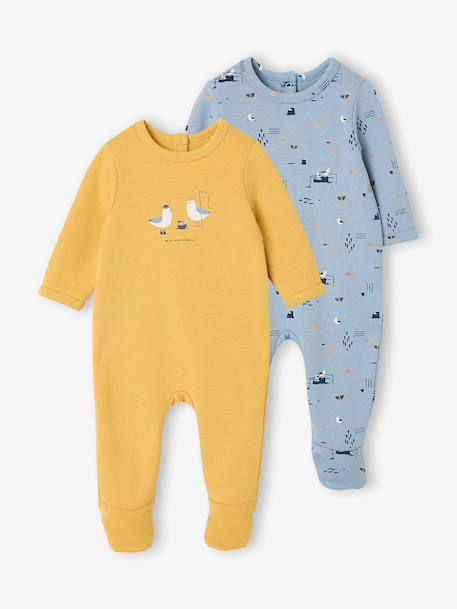 Pack of 2 sleepsuits for baby blue 