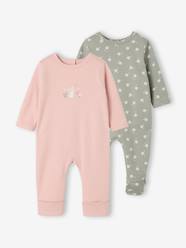 -Pack of 2 baby sleepsuits with back opening