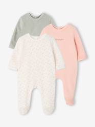 -Pack of 3 baby sleepsuits with back opening