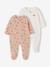 Pack of 2 newborn sleepsuits beige 