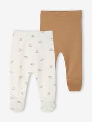 -Pack of 2 newborn footed trousers