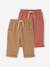 Pack of 2 trousers for baby boys terracotta 