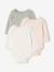 Pack of 3 long-sleeved bodysuits for baby pale pink 