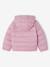 Lightweight hooded puffer jacket for girls grey green+lilac+navy blue+plum+rose 