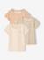 Pack of 3 short-sleeved T-shirts for girls beige 