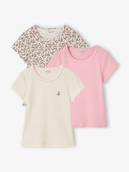 -Pack of 3 short-sleeved T-shirts for girls