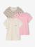 Pack of 3 short-sleeved T-shirts for girls beige 