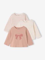 -Pack of 3 long-sleeved Basic t-shirts for babies