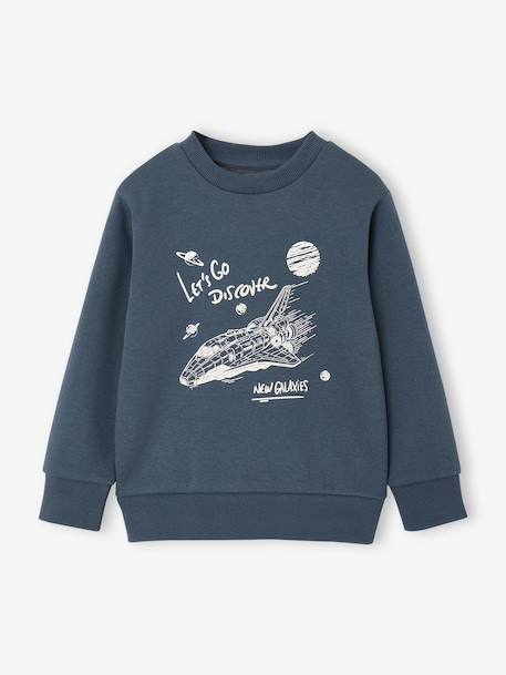Sweatshirt with front print for boys marl red+marl white+night blue 