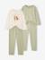 Pack of 2 long pyjamas for girls sage green 