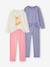 Pack of 2 long pyjamas for girls ecru 