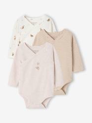 -Pack of 3 long-sleeved newborn bodysuits