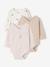 Pack of 3 long-sleeved newborn bodysuits cappuccino 