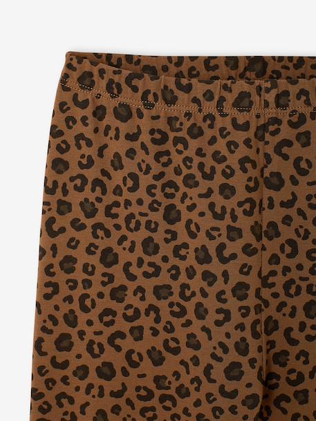 Girls' zebra print leggings from the ENVIE DE FRAISE mother-daughter capsule collection beige+chocolate 