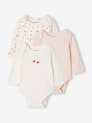 -Pack of 3 long-sleeved bodysuits for baby