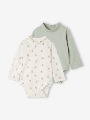 -Pack of 2 roll-neck bodysuits for baby