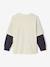 Long-sleeved layered-effect T-shirt for boys ecru 