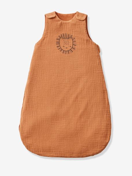 Sleeveless Summer Baby Sleeping Bag, Ethnic, Oeko-Tex® ochre+sage green 